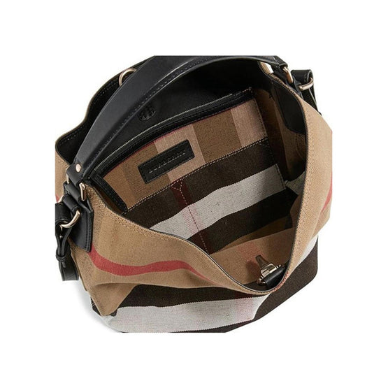 미디엄 캔버스 체크 가죽 애쉬비