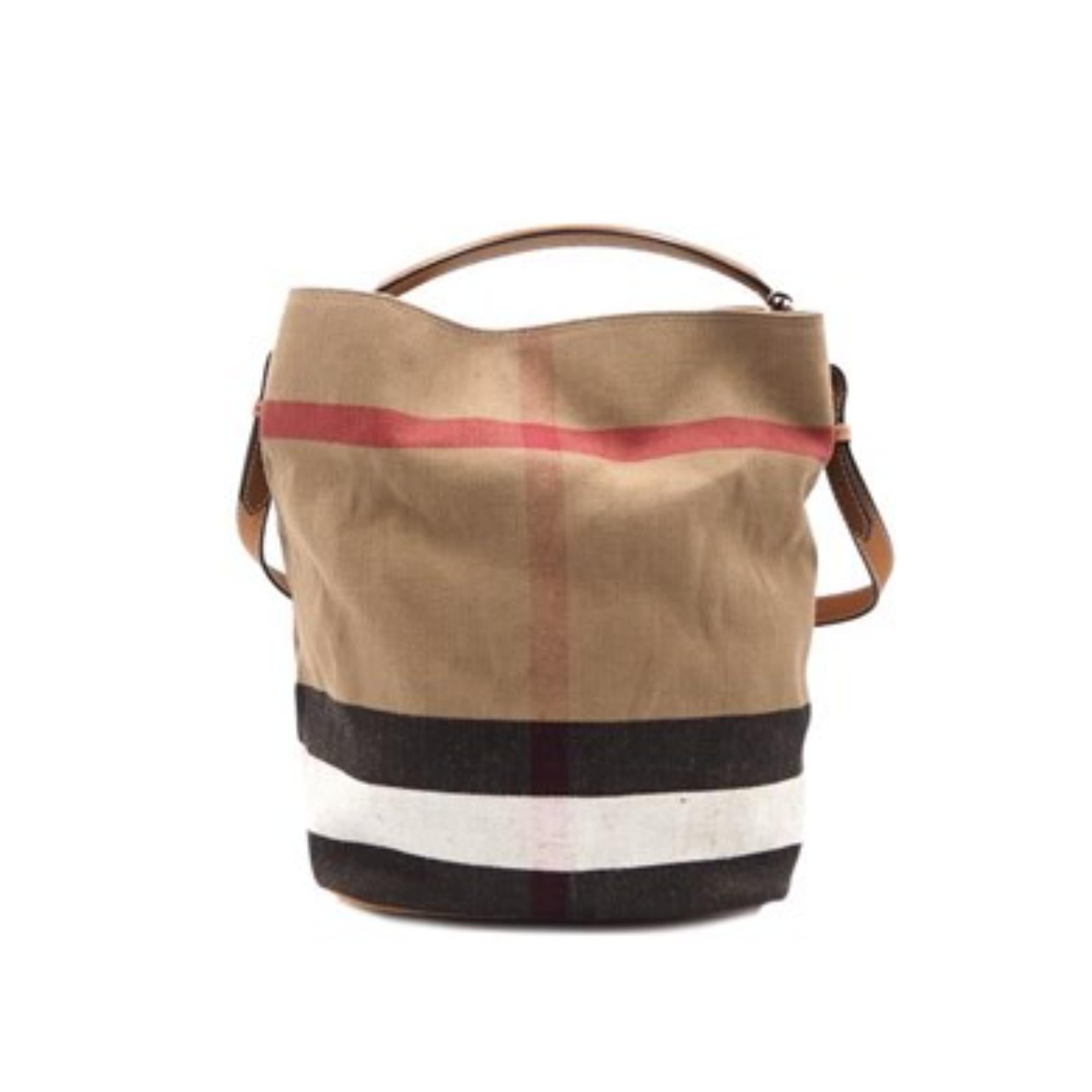 미디엄 캔버스 체크 가죽 애쉬비