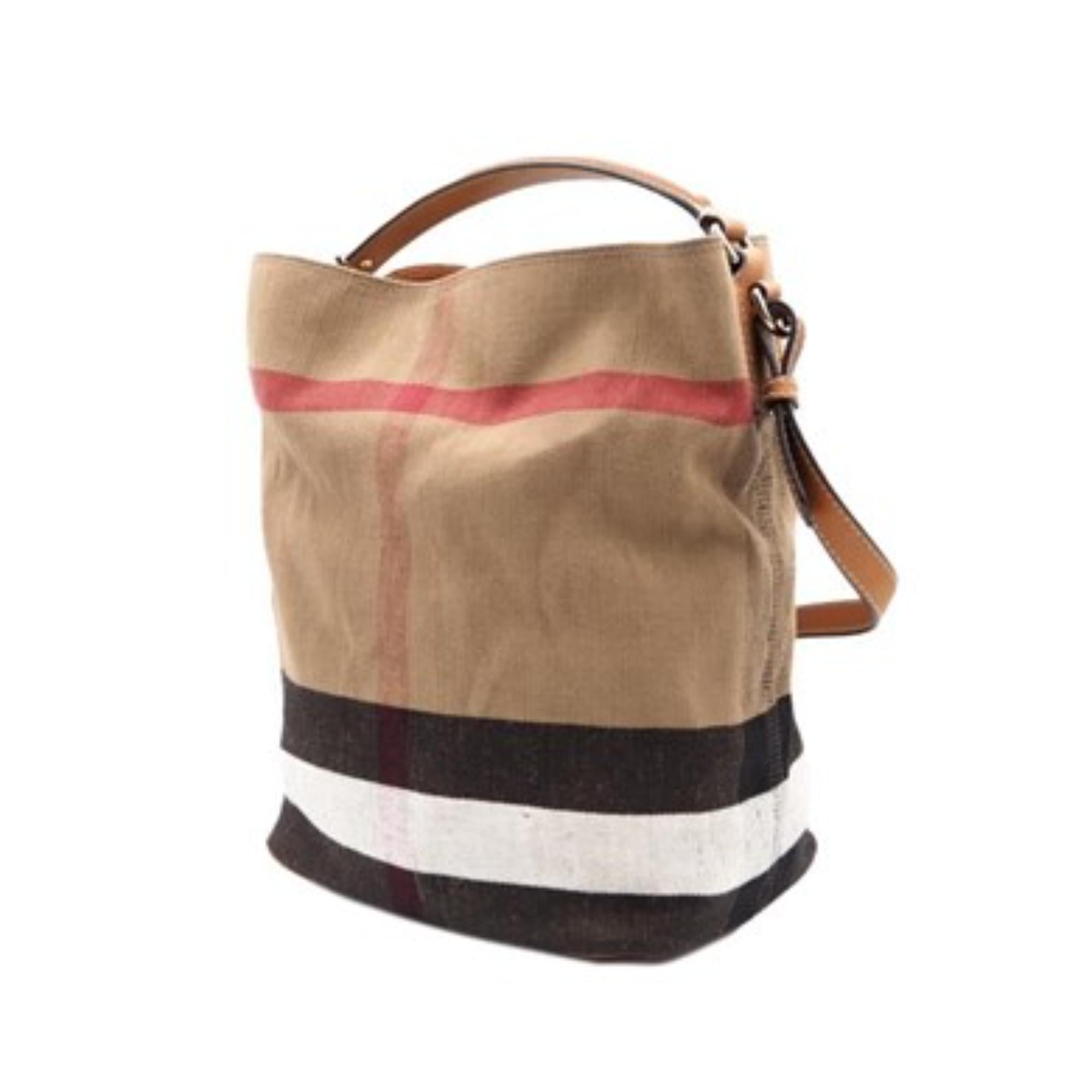 미디엄 캔버스 체크 가죽 애쉬비