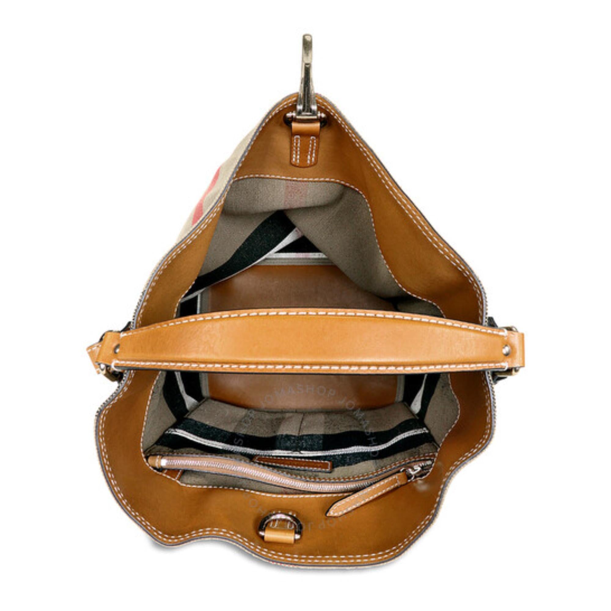 미디엄 캔버스 체크 가죽 애쉬비