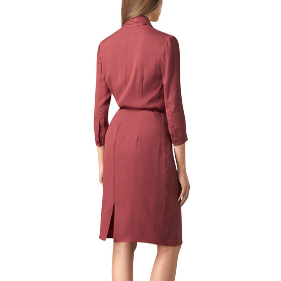 드레이프 디테일 실크 드레스