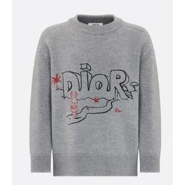 디올 로고 울 풀오버