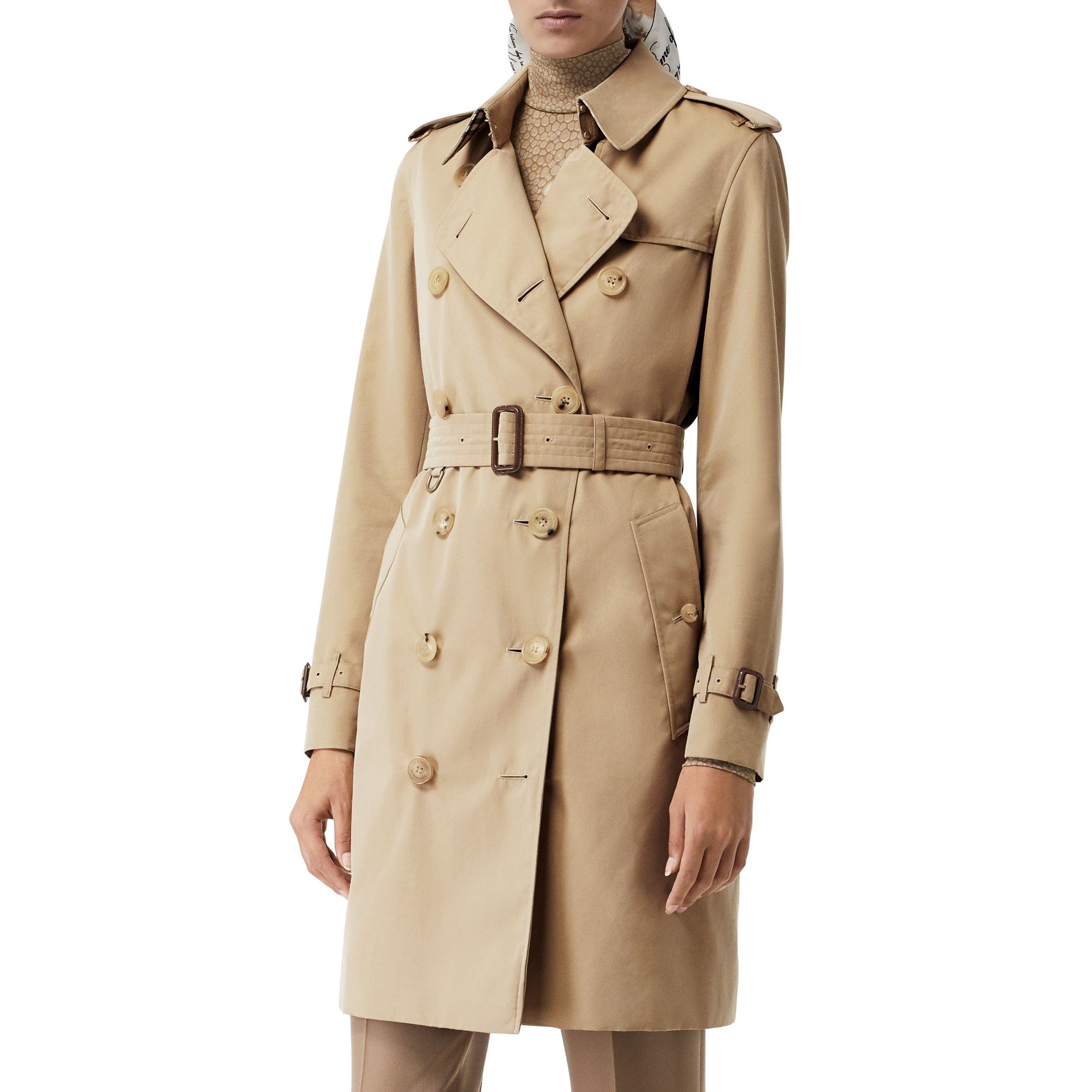 미드 렝스 켄징턴 헤리티지 트렌치코트-HONEY