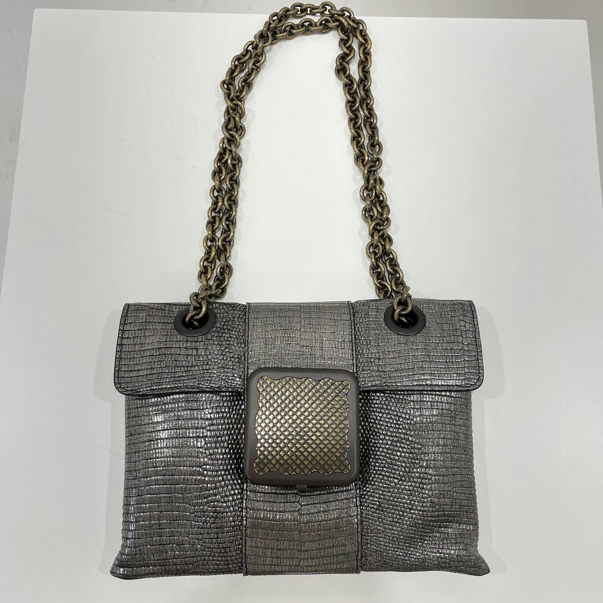 CROSS-BODY BAG - ARGENTO ANT.N-NERO