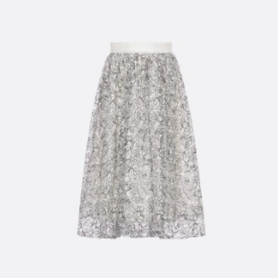 샤이니 튤 롱 스커트