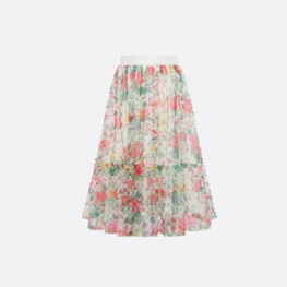 플로럴 튤 롱 스커트