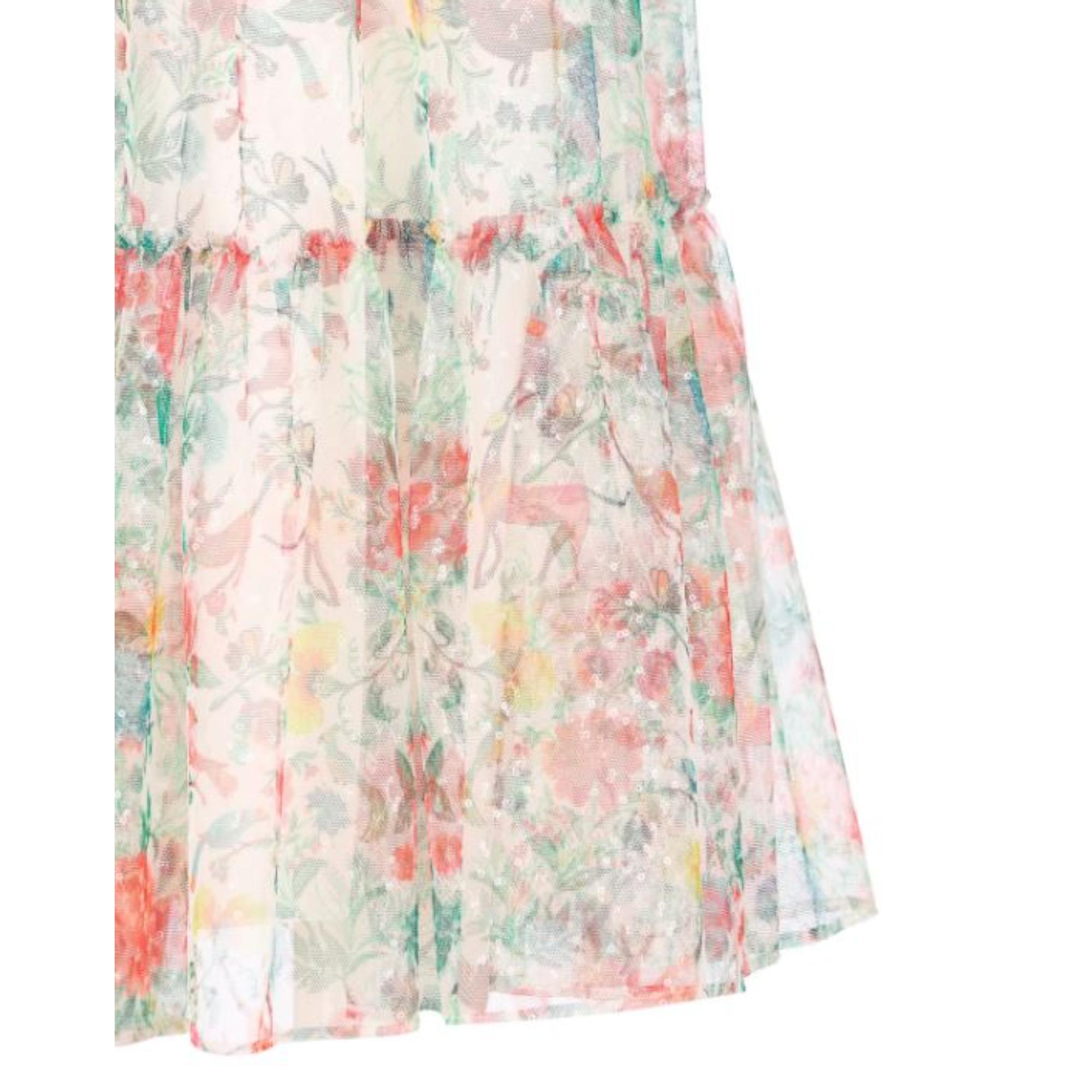 플로럴 튤 롱 스커트