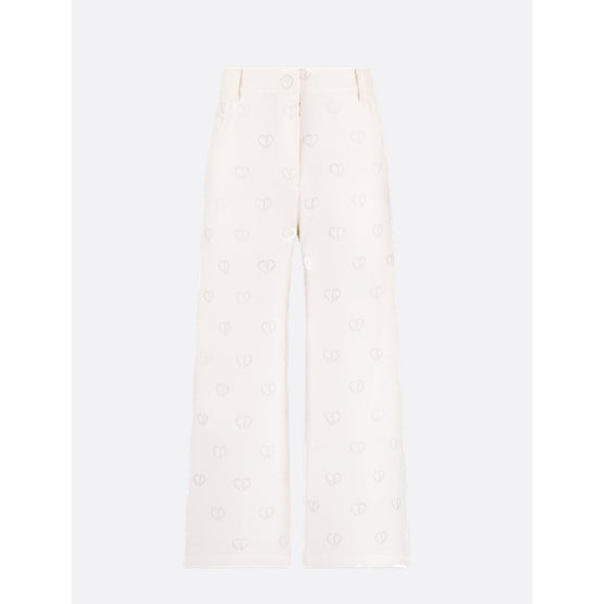 화이트 디올 컬렉션 와이드 팬츠