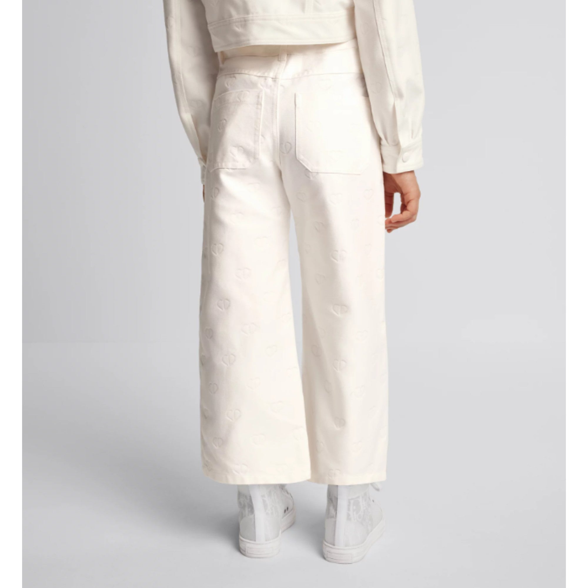화이트 디올 컬렉션 와이드 팬츠
