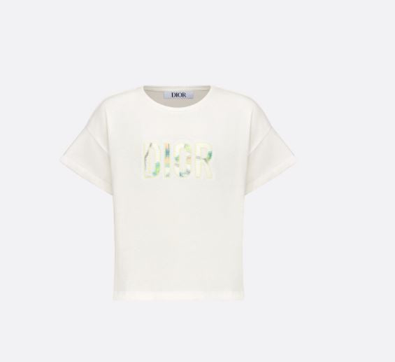 디올 플라워 로고 반팔티