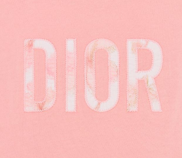 디올 로고 기본 반팔티-핑크