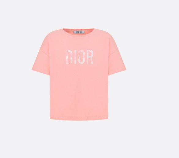 디올 로고 기본 반팔티-핑크