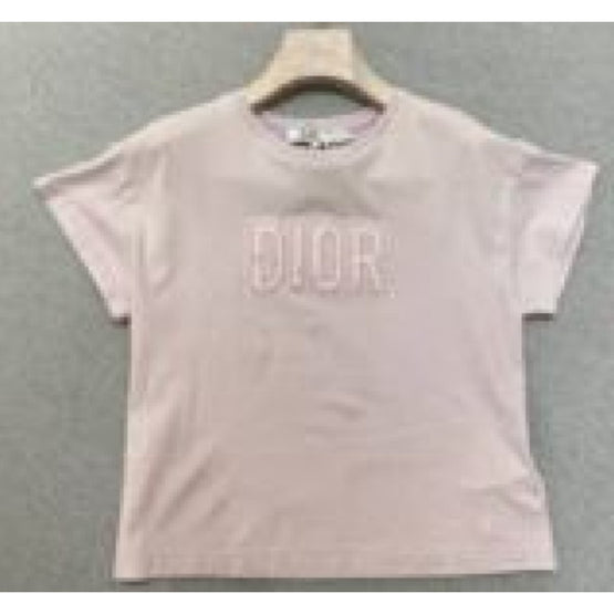 디올 로고 티셔츠-연핑크