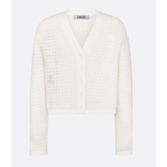 화이트 V넥 카디건