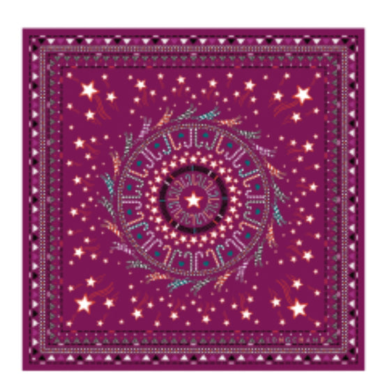 740 Scarves, stoles .../ 50551SOI319 /Silk scarf 50x50 Fuchsia/