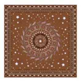 740 Scarves, stoles .../ 50551SOI504 /Silk scarf 50x50 Cognac/