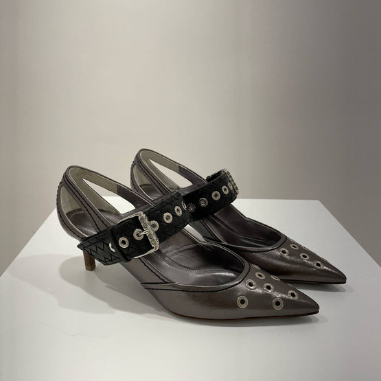 PUMP - ARGENTO ANTIQUE/NERO