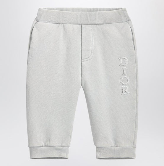 디올 부클 자수 바지-라이트 그레이