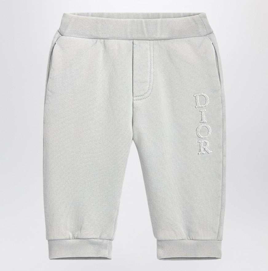 디올 부클 자수 바지-라이트 그레이