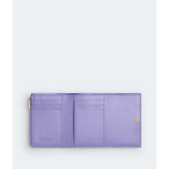 TRI-FOLD ZIP WALLET - WISTERIA-GOLD
