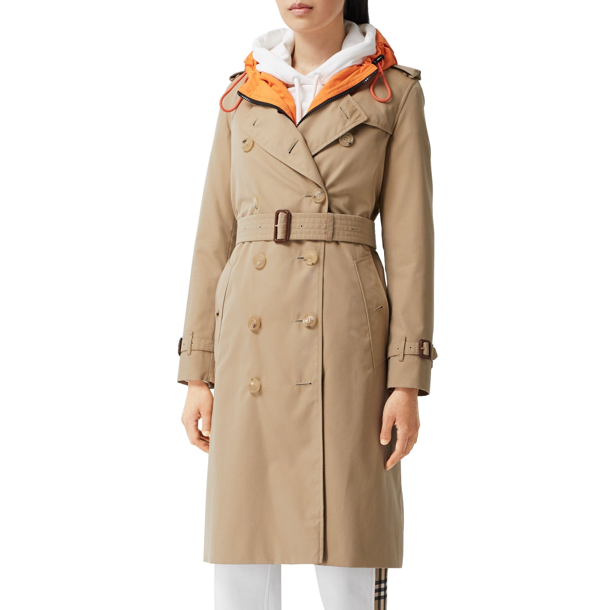 롱 켄징턴 헤리티지 트렌치코트-HONEY