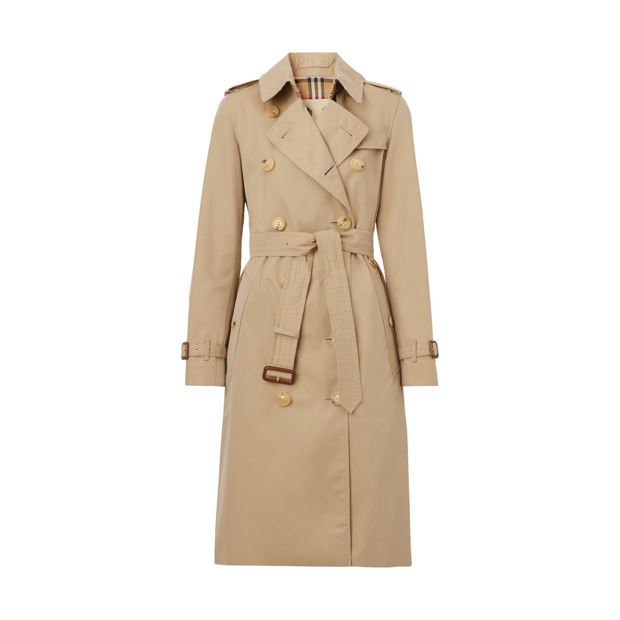 롱 켄징턴 헤리티지 트렌치코트-HONEY