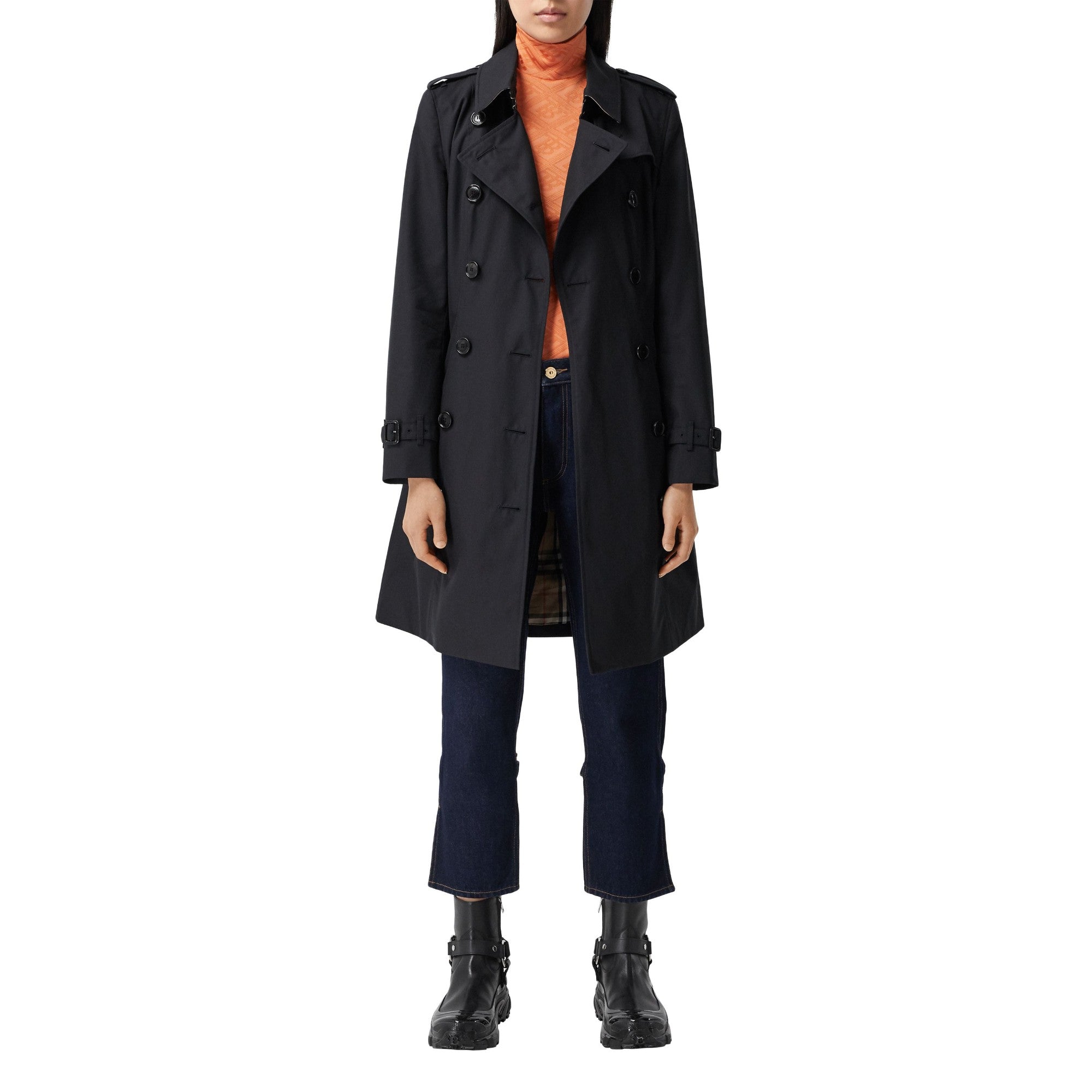 미드 렝스 첼시 헤리티지 트렌치코트-MIDNIGHT