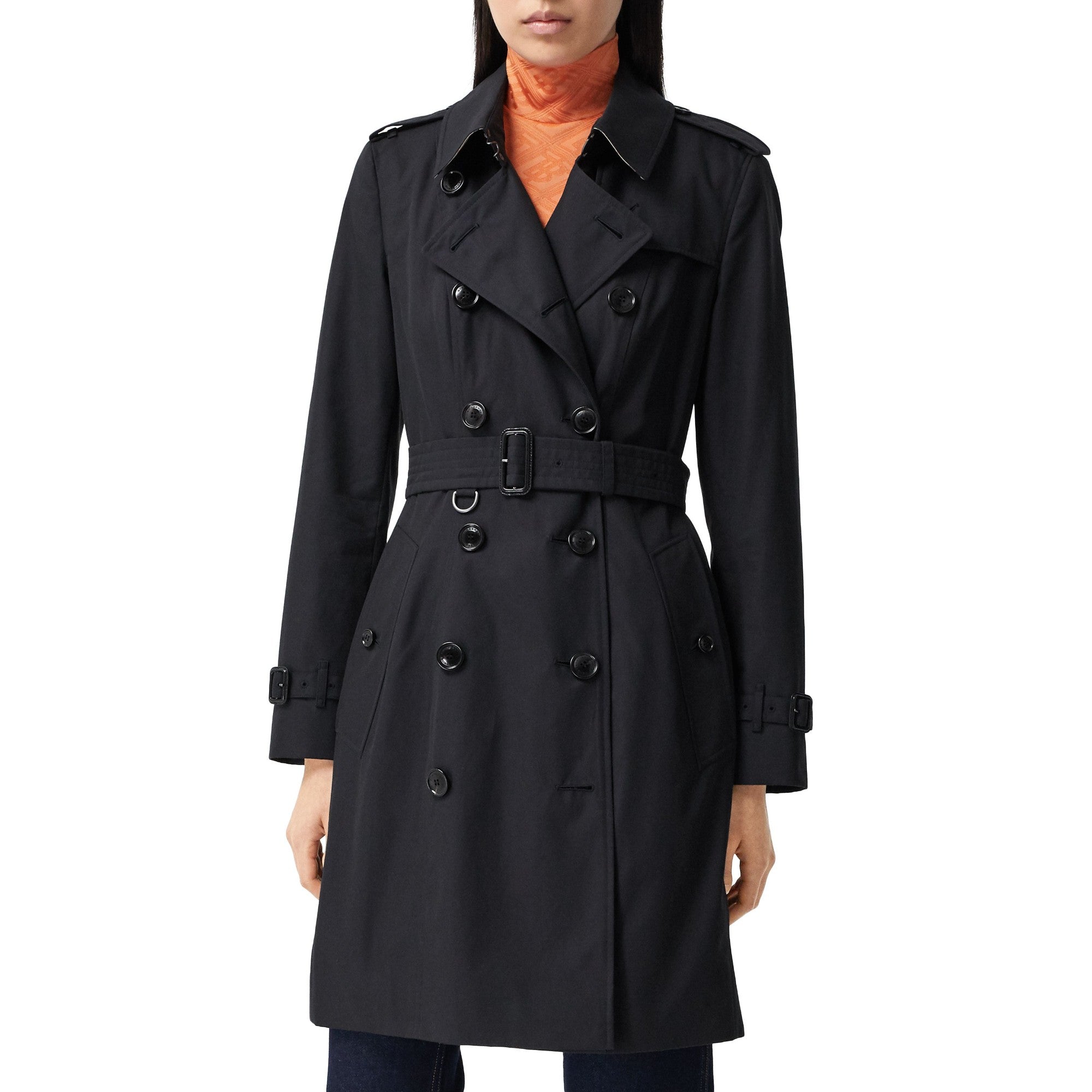 미드 렝스 첼시 헤리티지 트렌치코트-MIDNIGHT