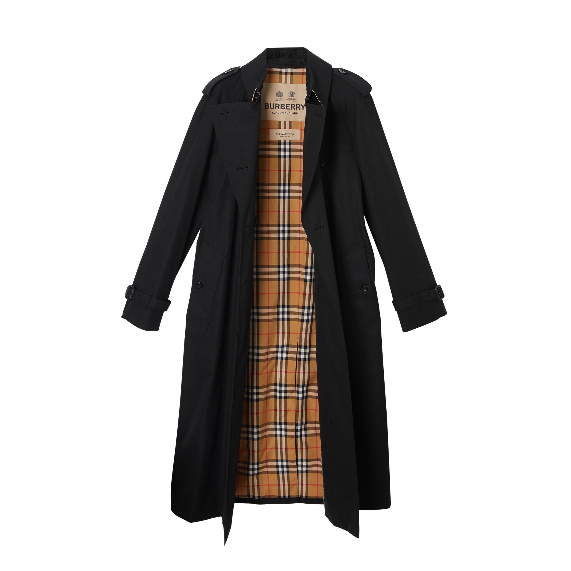 롱 워털루 헤리티지 트렌치코트-BLACK