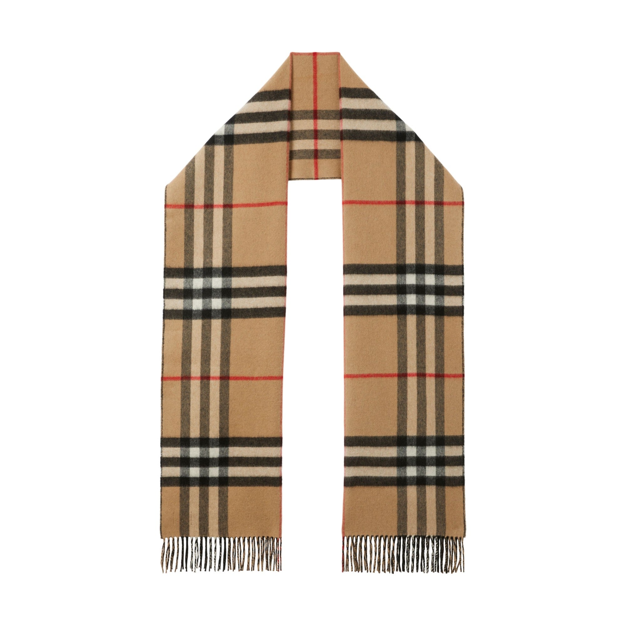 리버시블 체크 캐시미어 스카프-BLACK