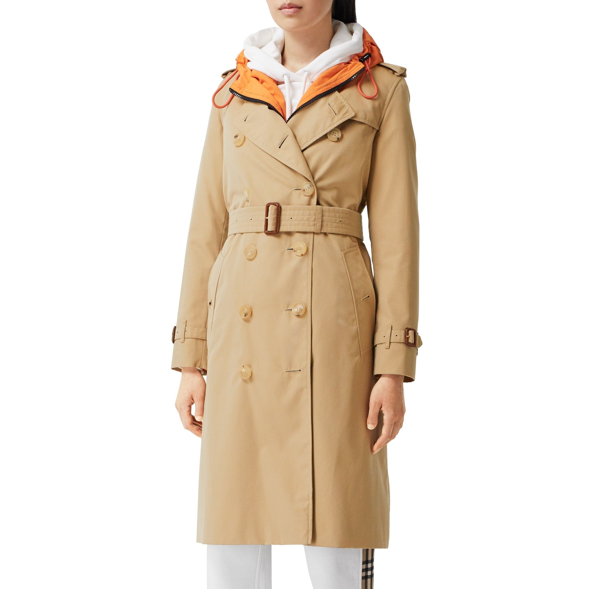 롱 켄징턴 헤리티지 트렌치코트-HONEY