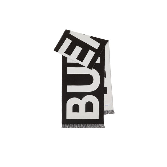 로고 울 스카프-BLACK