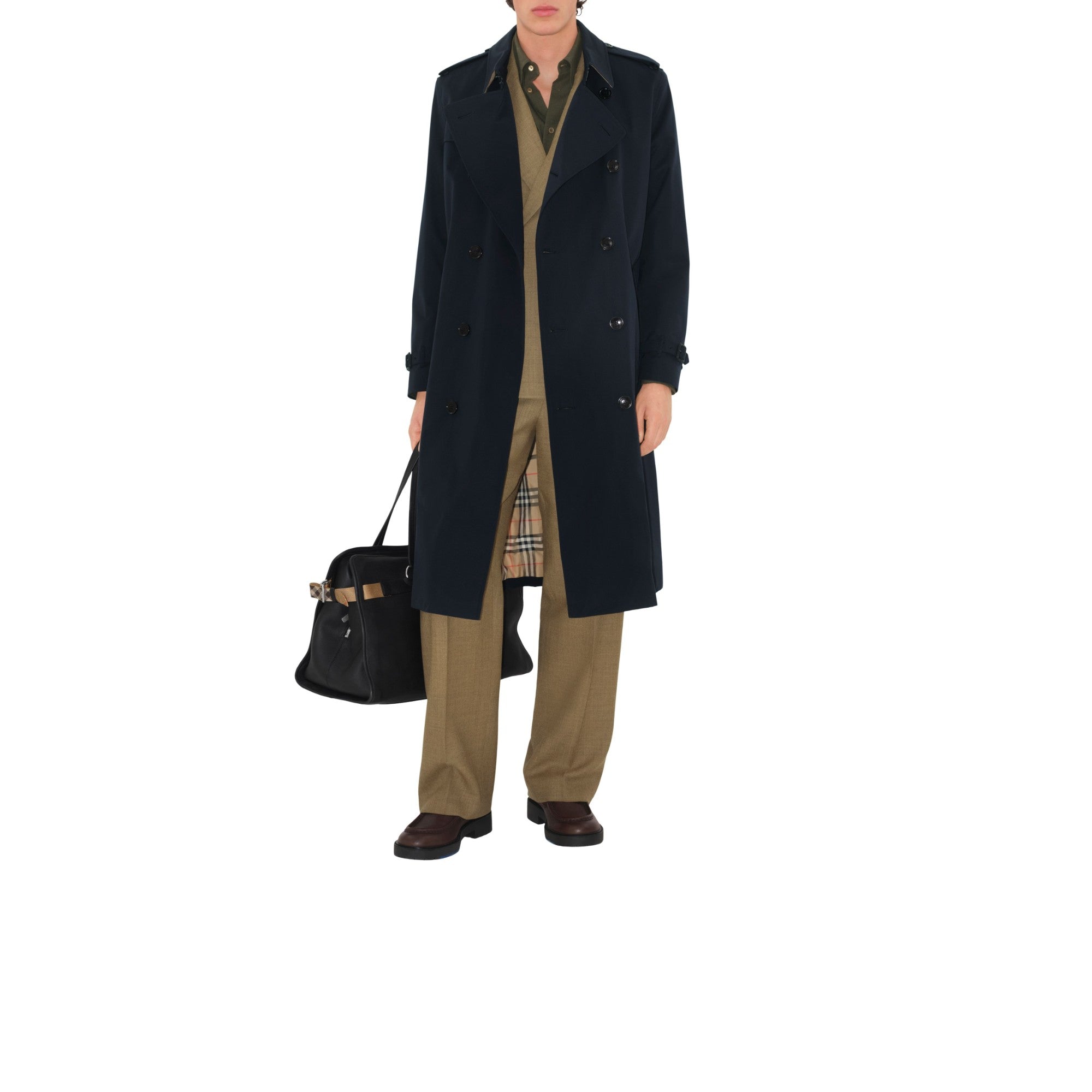 롱 켄징턴 헤리티지 트렌치코트-COAL BLUE