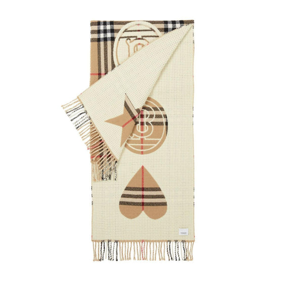 몽타주 체크 울 캐시미어 스카프