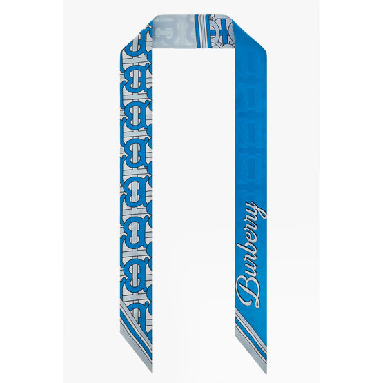 모노그램 로고 프린트 실크 스키니 스카프