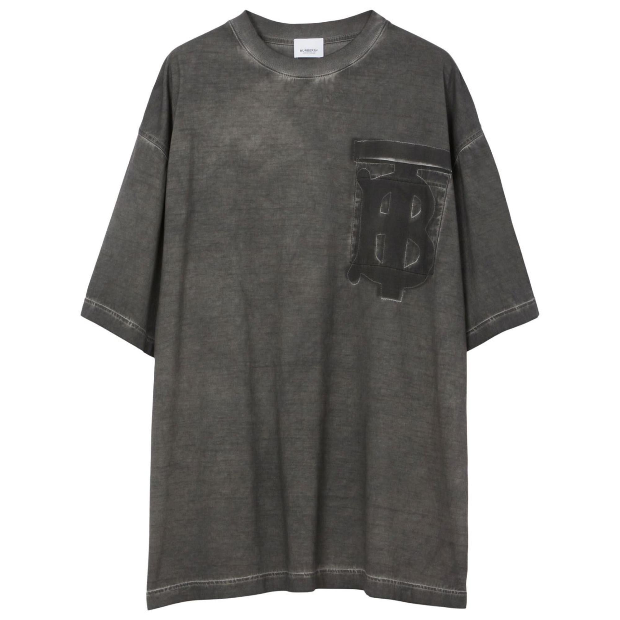 모노그램 모티프 코튼 오버사이즈 티셔츠