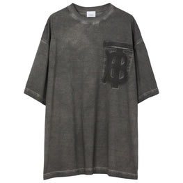 모노그램 모티프 코튼 오버사이즈 티셔츠