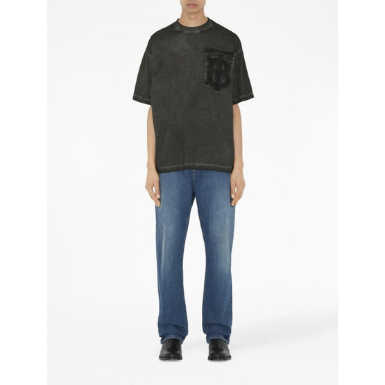 모노그램 모티프 코튼 오버사이즈 티셔츠