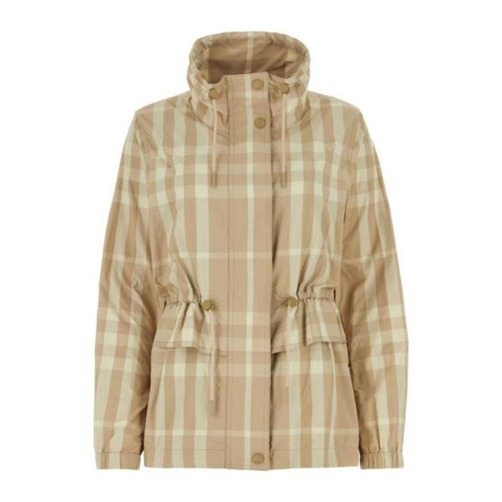 체크 나일론 퍼넬넥 재킷