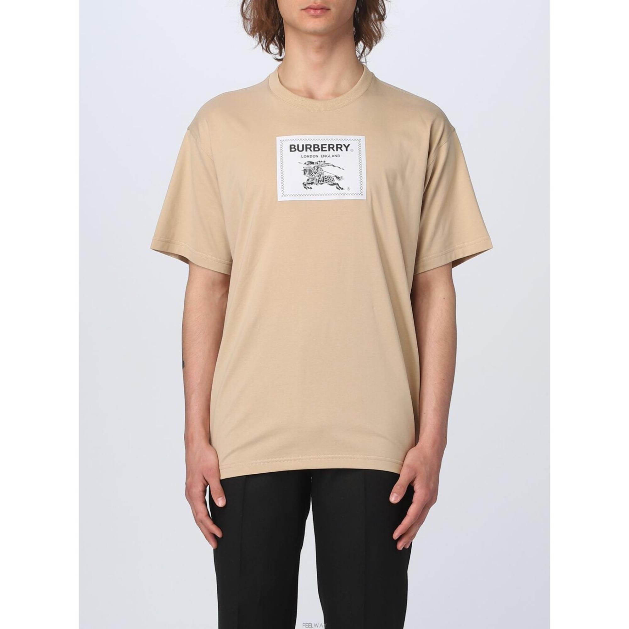 프로섬 라벨 코튼 오버사이즈 티셔츠