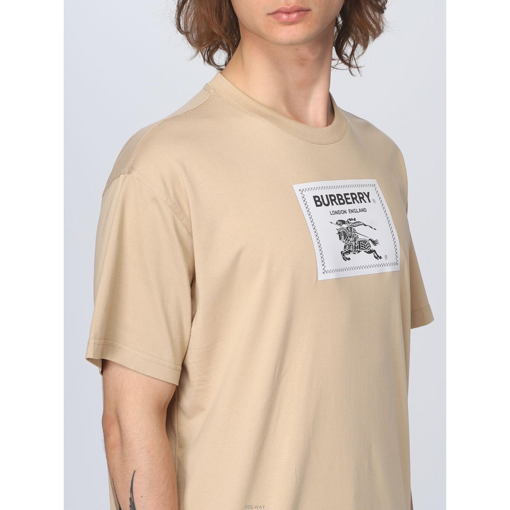 프로섬 라벨 코튼 오버사이즈 티셔츠