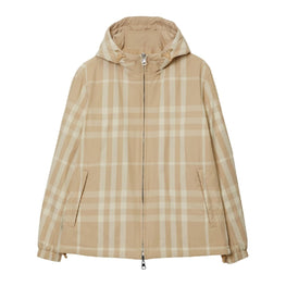 리버시블 체크 나일론 후드 재킷