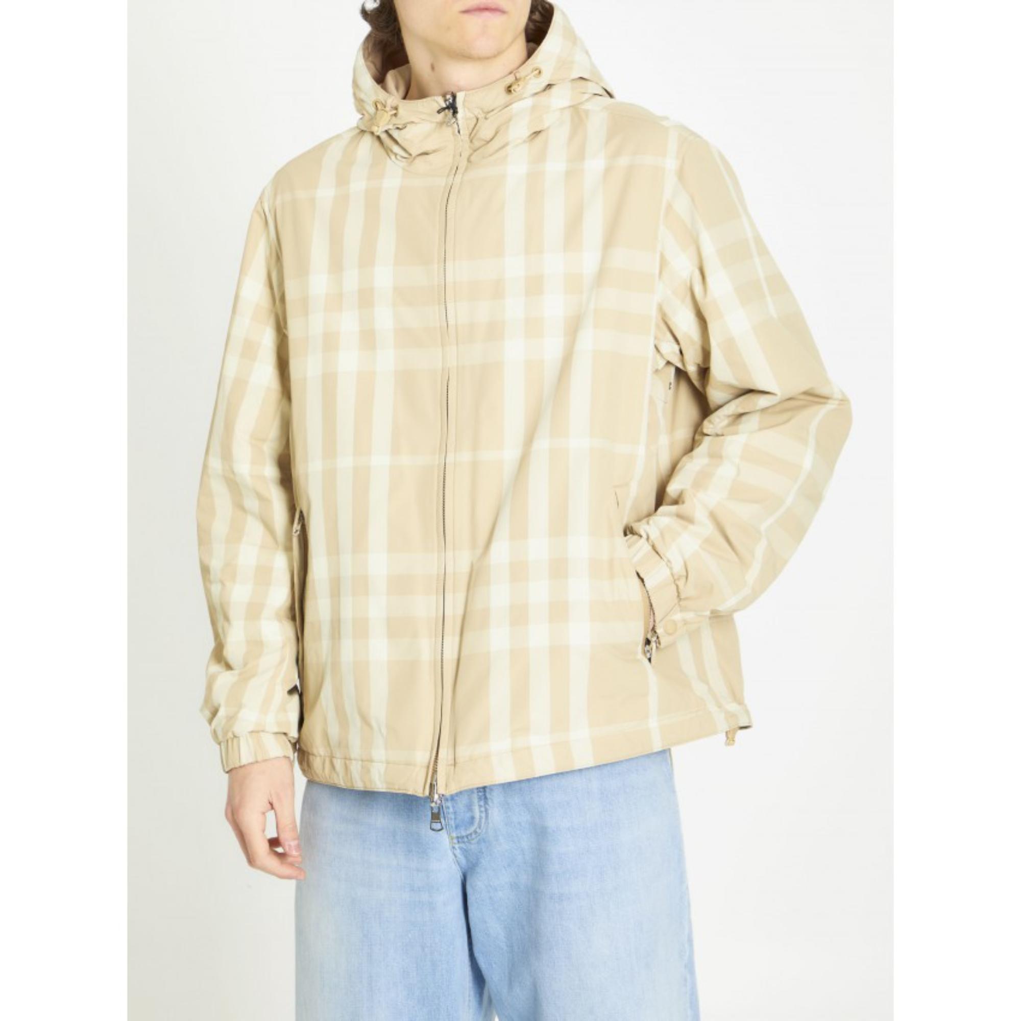 리버시블 체크 나일론 후드 재킷