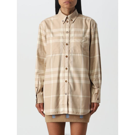 버튼 다운 칼라 체크 코튼 셔츠