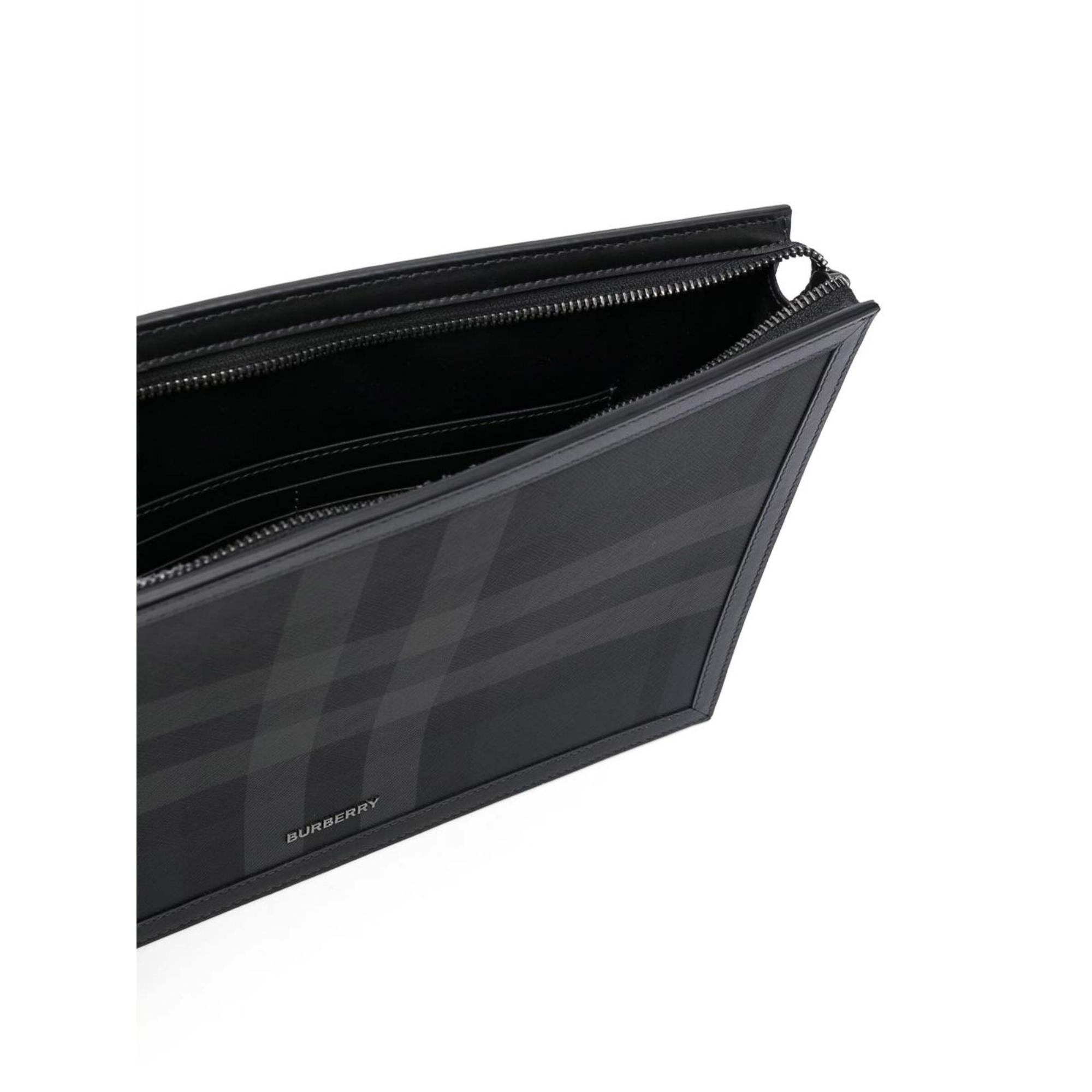 체크 지퍼 파우치