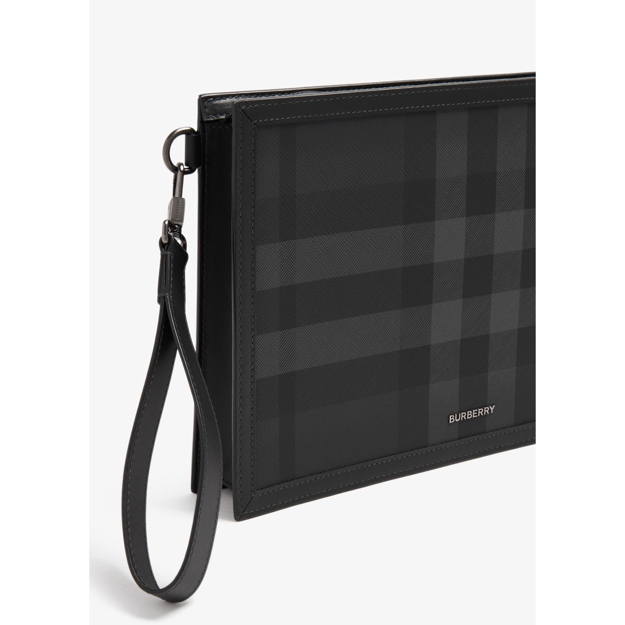 체크 지퍼 파우치