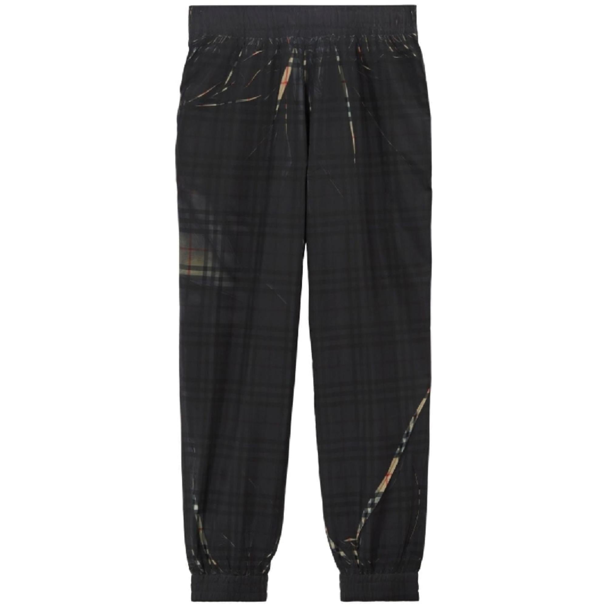 슬라이스 체크 조깅 팬츠