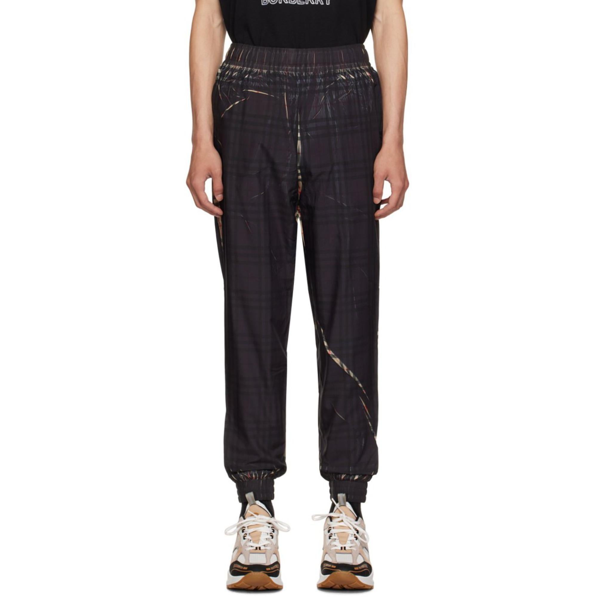 슬라이스 체크 조깅 팬츠