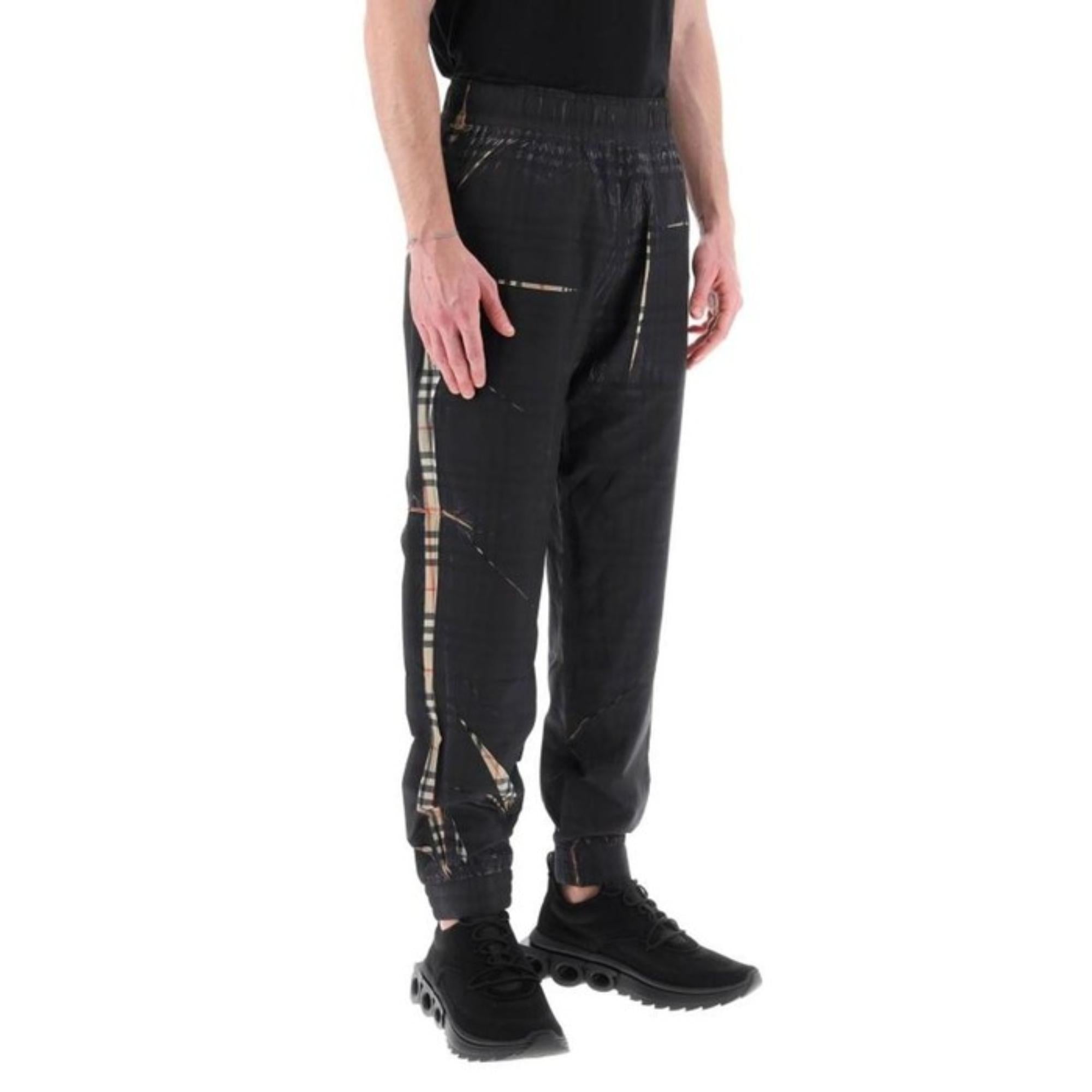 슬라이스 체크 조깅 팬츠