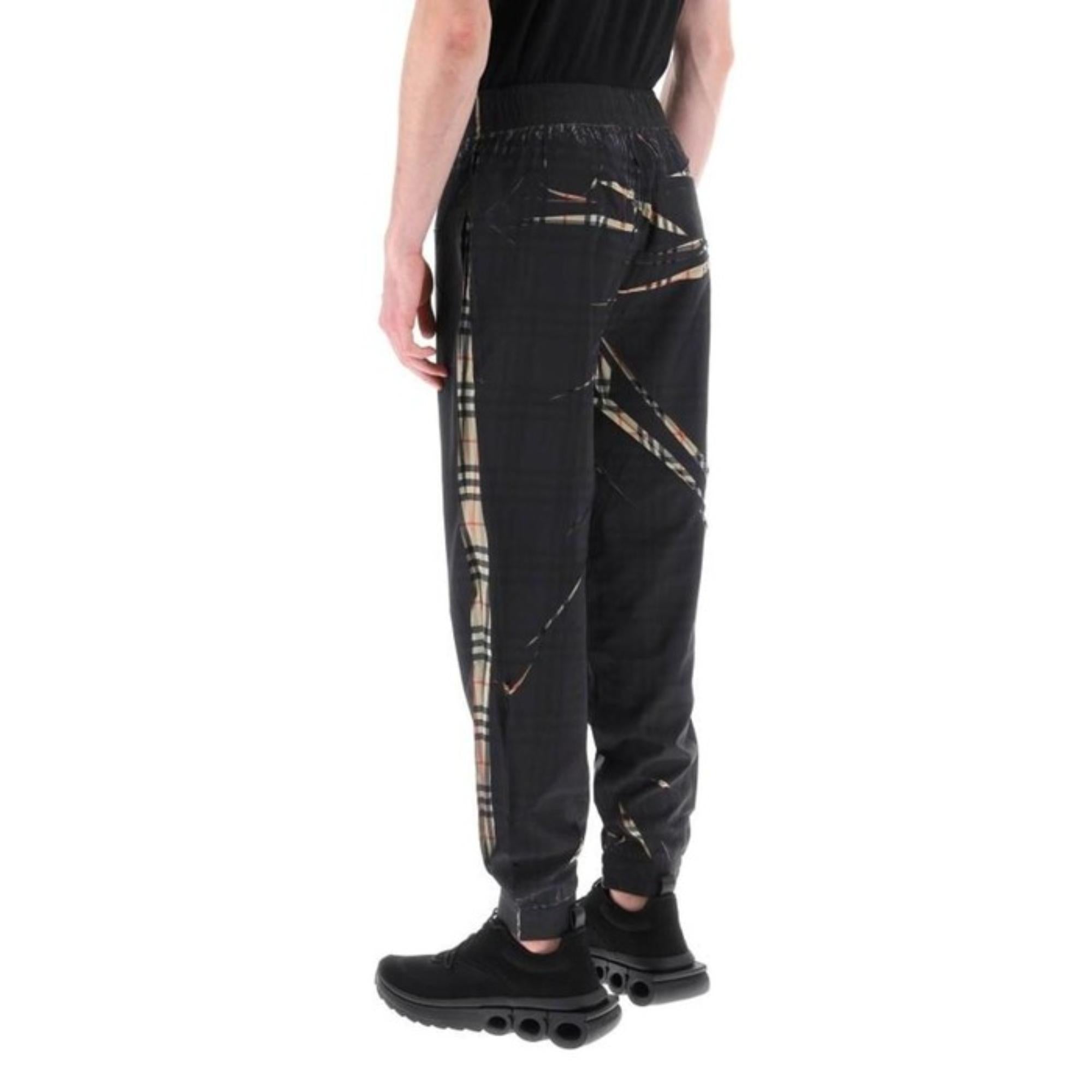 슬라이스 체크 조깅 팬츠